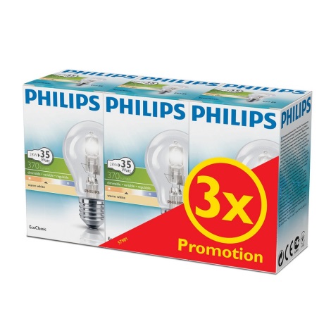 SET 3x Halogena žarulja za prigušivanje Philips E27/28W/230V