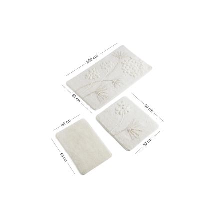 SET 3x Kupaonski tepih ORKIDE 60/60/100 cm bež