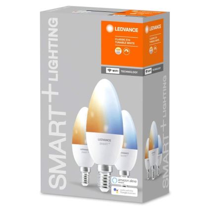 SET 3x LED Prigušiva žarulja SMART+ E14/5W/230V 2700K-6500K Wi-Fi - Ledvance