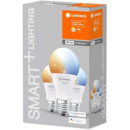 SET 3x LED Prigušiva žarulja SMART+ E27/9,5W/230V 2700K-6500K Wi-Fi - Ledvance