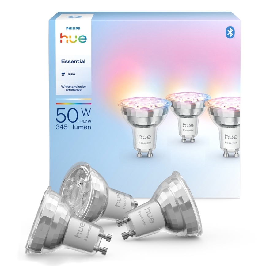 SET 3x LED prigušljiva žarulja Philips Hue White And Color Ambiance Essential GU10/4,7W/230V 2200-6500K