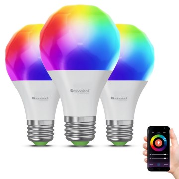SET 3x LED RGBW Prigušiva žarulja ESSENTIALS A60 E27/8,5W/230V CRI 90 2700-6500K Wi-Fi - Nanoleaf