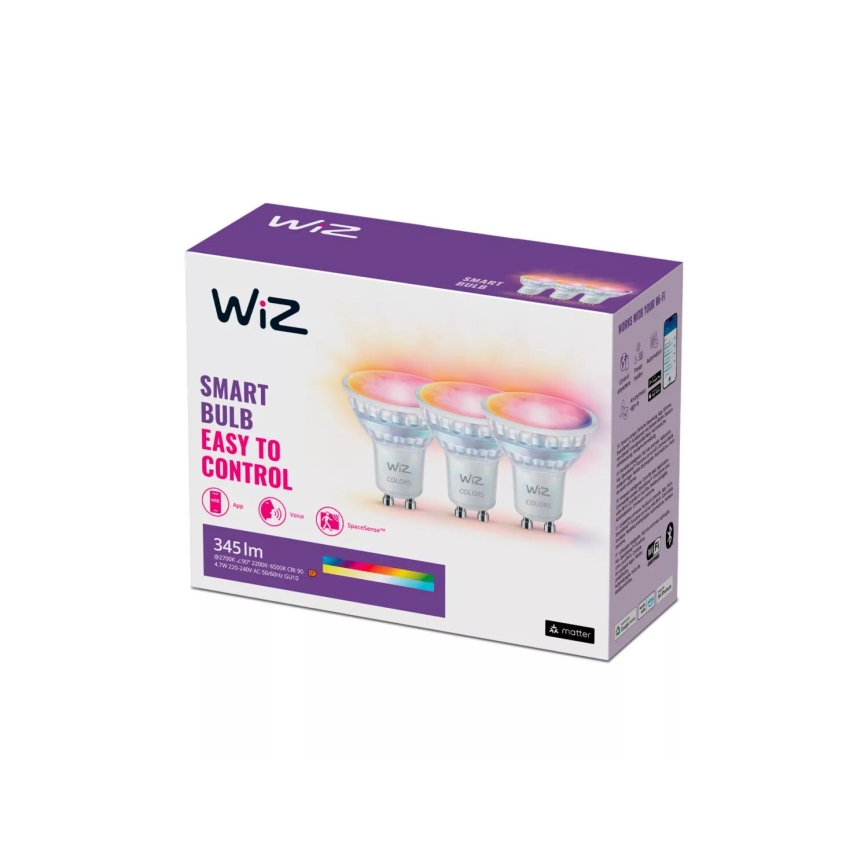 SET 3x LED RGBW Prigušiva žarulja PAR16 GU10/4,7W/230V 2200-6500K Wi-Fi - WiZ