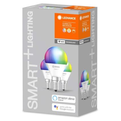 SET 3x LED RGBW Prigušiva žarulja SMART+ E14/5W/230V 2700K-6500K Wi-Fi - Ledvance