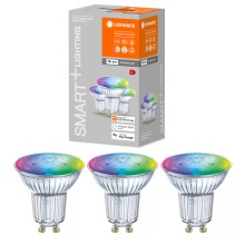 SET 3x LED RGBW Prigušiva žarulja SMART+ GU10/4,9W/230V 2700K-6500K Wi-Fi - Ledvance