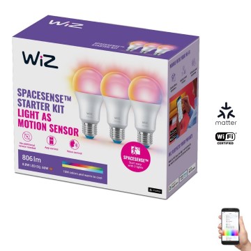 SET 3x LED RGBW prigušivača žarulja A60 E27/8,8W/230V 2200-6500K Wi-Fi - WiZ