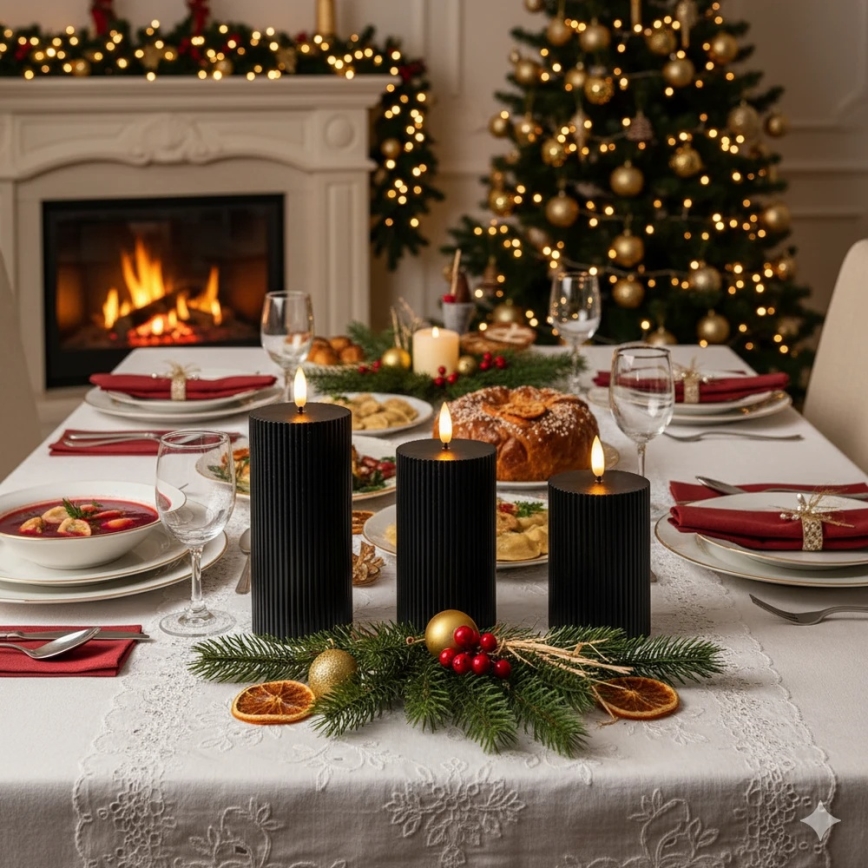 Set 3x LED svijeća BRILLO LED/2xAA crna + daljinski upravljač