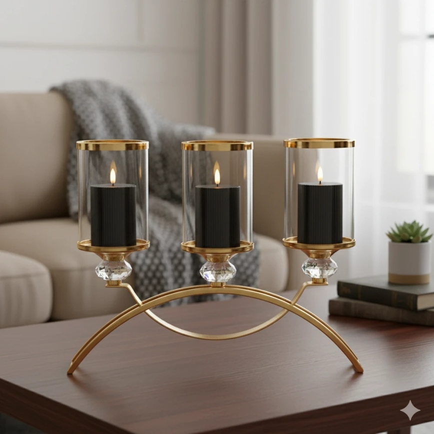 Set 3x LED svijeća BRILLO LED/2xAA crna + daljinski upravljač