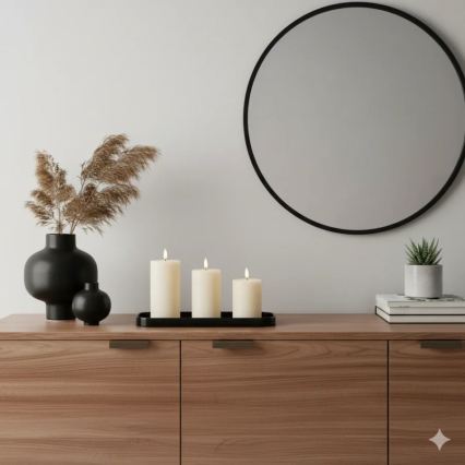 SET 3x LED svijeća BRILLO LED/3xAAA krem boje + daljinski upravljač