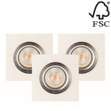 SET 3x LED Ugradbena svjetiljka VITAR 1xGU10/5W/230V beton – FSC certificirano