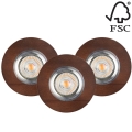 SET 3x LED Ugradbena svjetiljka VITAR 1xGU10/5W/230V bukva – FSC certificirano