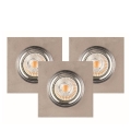SET 3x LED Ugradbena svjetiljka VITAR 1xGU10/5W/230V CRI 90 beton – FSC certificirano