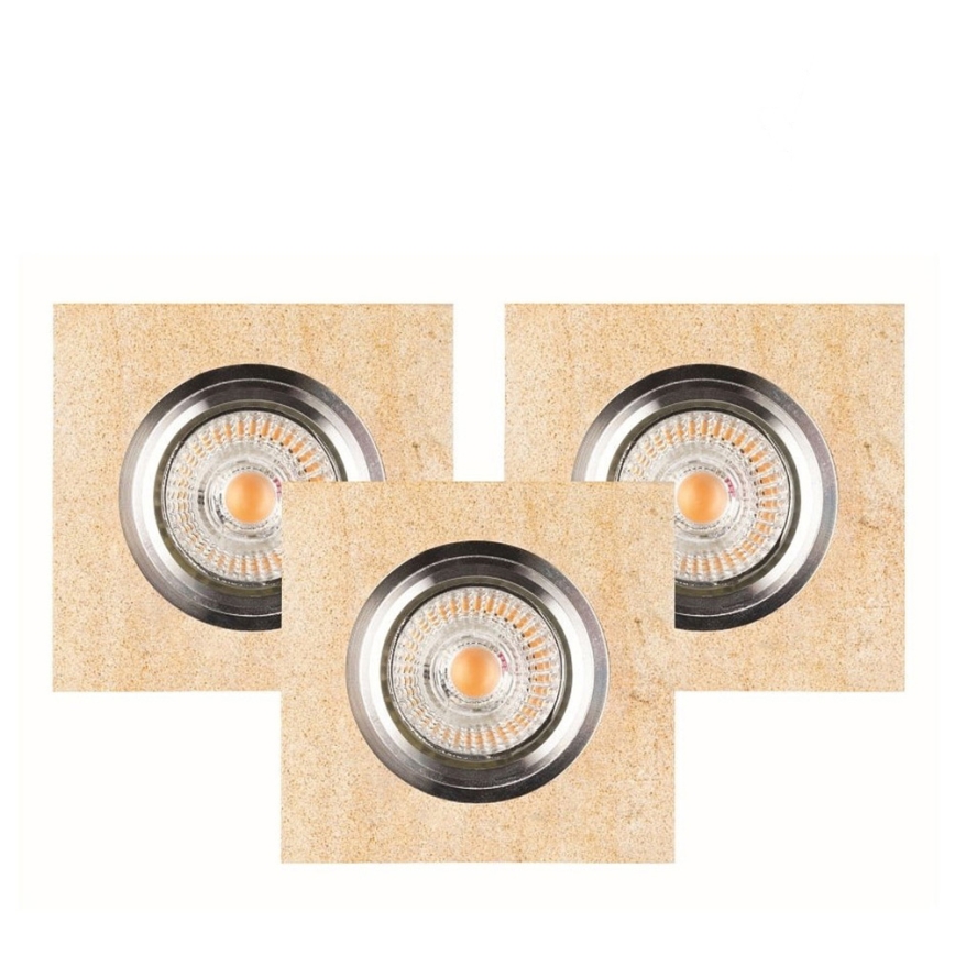 SET 3x LED Ugradbena svjetiljka VITAR 1xGU10/5W/230V CRI 90 pješčenjak – FSC certificirano