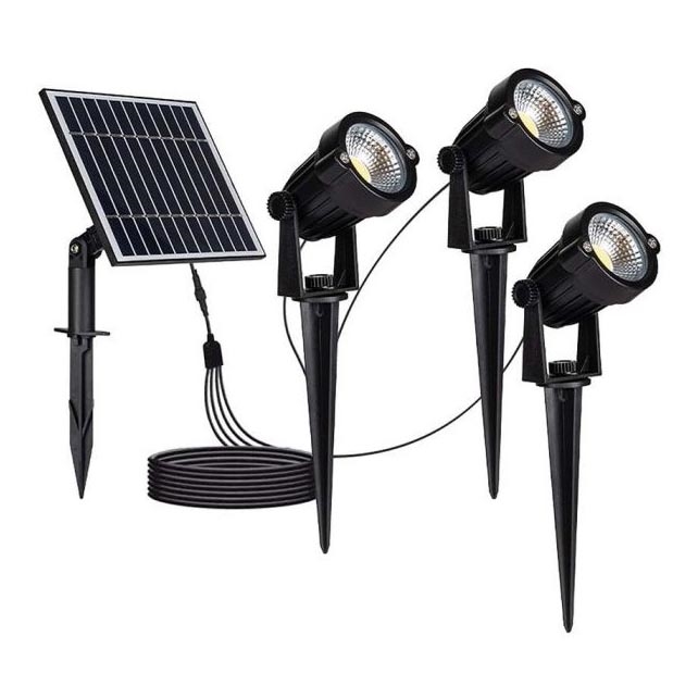 SET 3x LED Vanjska solarna lampa 3xLED/1,2W/3,7V IP65 3000K 4000 mAh