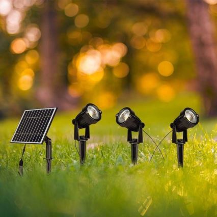 SET 3x LED Vanjska solarna lampa 3xLED/1,2W/3,7V IP65 3000K 4000 mAh