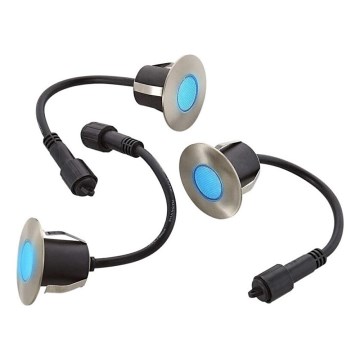 SET 3x LED Vanjska ugradbena svjetiljka EASY CONNECT LED/1,2W/230V plava IP67