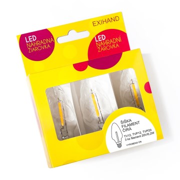 SET 3x LED Zamjenska žarulja CONE E10/20V/0,1A prozirna, Proizvedeno u EU