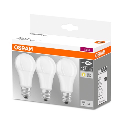 SET 3x LED Žarulja A60 E27/13W/230V 2700K - Osram