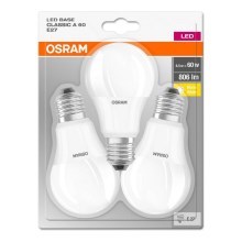 SET 3x LED Žarulja BASE E27/8,5W/230V 2700K - Osram