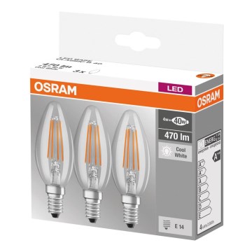 SET 3x LED žarulja BASE VINTAGE B40 E14/4W/230V 4000K – Osram