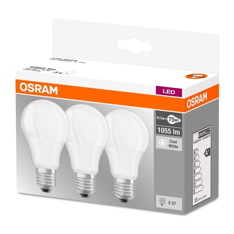 SET 3x LED Žarulja E27/10,5W/230V - Osram