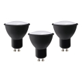 SET 3x LED Žarulja ECOLINE GU10/6W/230V 4000K crna - Brilagi