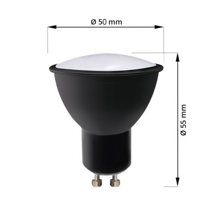 SET 3x LED Žarulja ECOLINE GU10/6W/230V 4000K crna - Brilagi