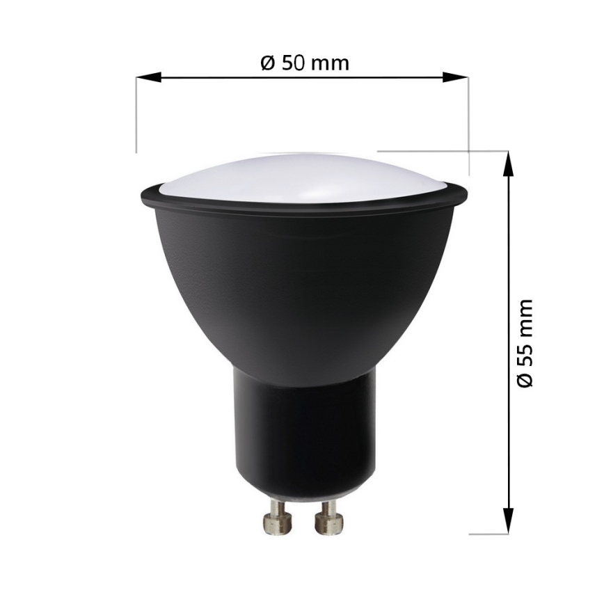 SET 3x LED Žarulja ECOLINE GU10/6W/230V 4000K crna - Brilagi