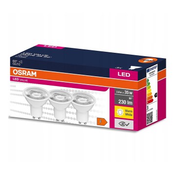 SET 3x LED Žarulja PAR16 GU10/2,8W/230V 2700K 60° - Osram