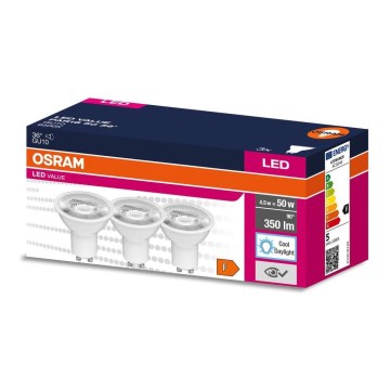 SET 3x LED Žarulja PAR16 GU10/4,5W/230V 6500K 36° - Osram