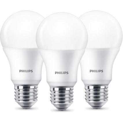 SET 3x LED žarulja Philips A60 E27/8,5W/230V 2700K