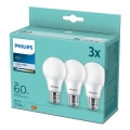 SET 3x LED Žarulja Philips A60 E27/8W/230V 4000K
