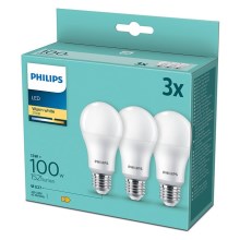 SET 3x LED Žarulja Philips A67 E27/13W/230V 2700K