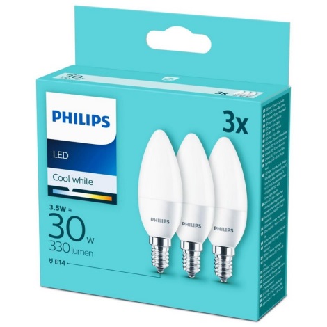 SET 3x LED Žarulja Philips B35 E14/3,5W/230V 4000K