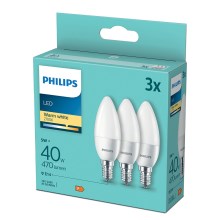 SET 3x LED Žarulja Philips B35 E14/5W/230V 2700K