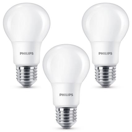 SET 3x LED Žarulja Philips E27/8W/230V 2700K