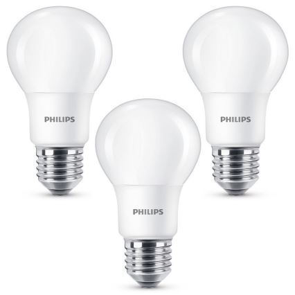 SET 3x LED Žarulja Philips E27/8W/230V 2700K