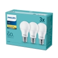 SET 3x LED Žarulja Philips E27/9W/230V 2700K