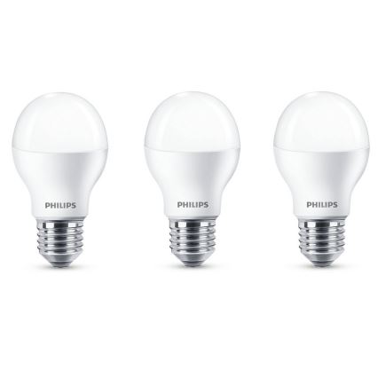 SET 3x LED Žarulja Philips E27/9W/230V 2700K