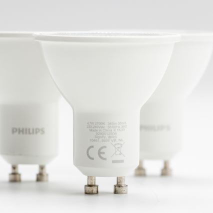 SET 3x LED Žarulja Philips GU10/4,7W/230V 2700K