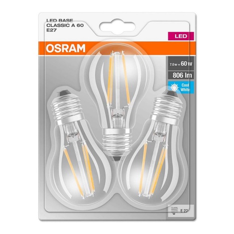 SET 3x LED Žarulja VINTAGE A60 E27/7W/230V 4000K - Osram