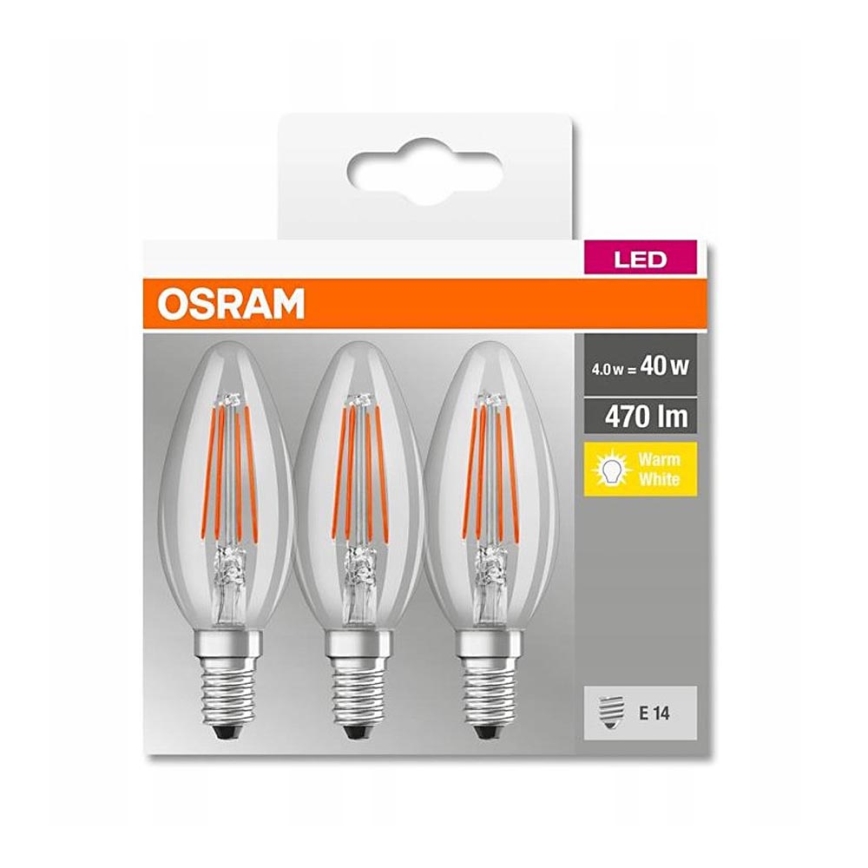 SET 3x LED Žarulja VINTAGE B40 E14/4W/230V 2700K - Osram