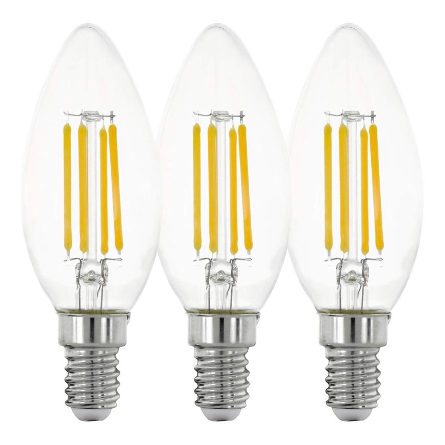 SET 3x LED Žarulja VINTAGE C35 E14/4W/230V 2700K - Eglo 12811