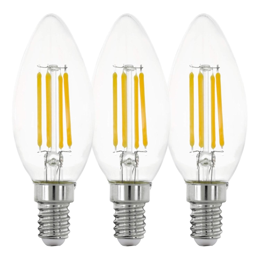 SET 3x LED Žarulja VINTAGE C35 E14/4W/230V 2700K - Eglo 12811