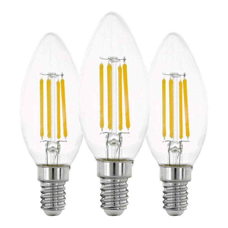 SET 3x LED Žarulja VINTAGE C35 E14/7W/230V 2700K - Eglo 110304
