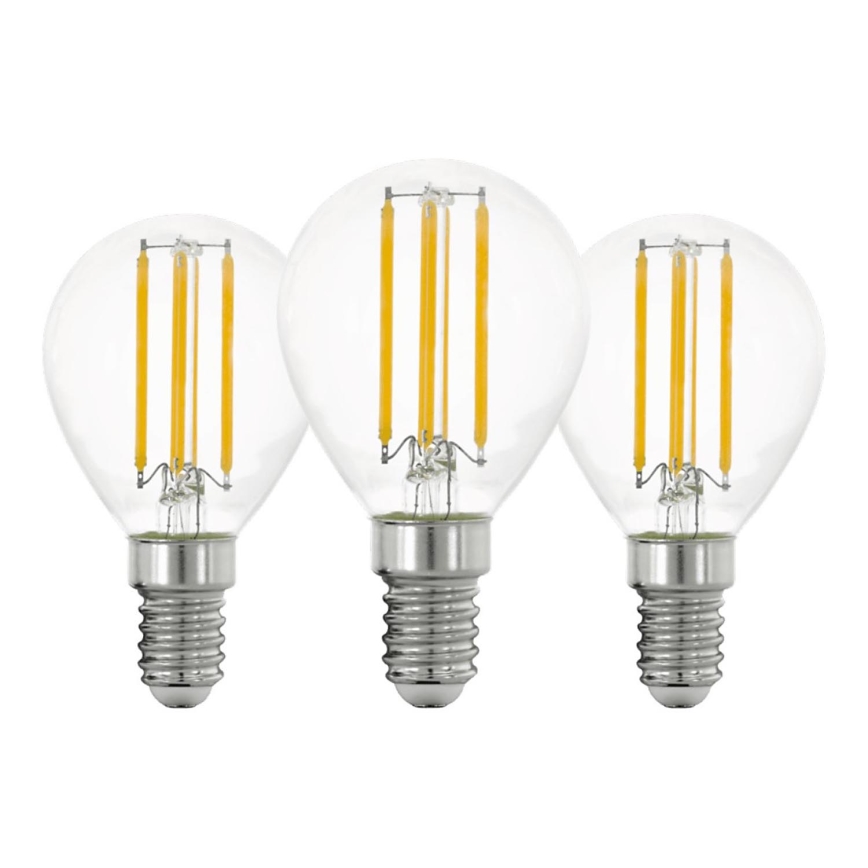 SET 3x LED Žarulja VINTAGE P45 E14/7W/230V 2700K - Eglo 110303