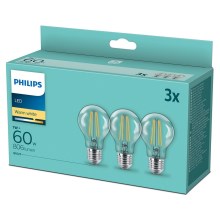 SET 3x LED Žarulja VINTAGE Philips A60 E27/7W/230V 2700K