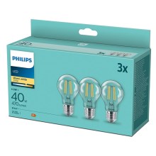 SET 3x LED Žarulja VINTAGE Philips E27/4,3W/230V 2700K
