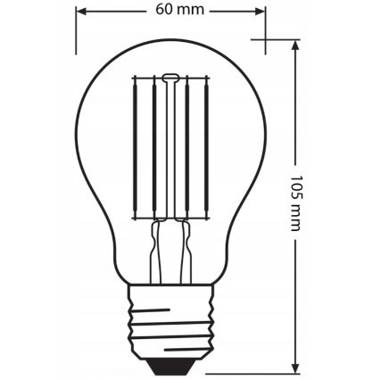 SET 3x LED žarulje BASE CLASSIC FILAMENT A60 E27/7,5W/230V 4000K - Osram