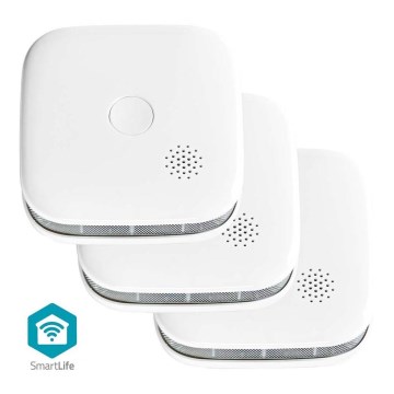 SET 3x Pametni detektor dima SmartLife 3V/1xCR123A Wi-Fi Tuya